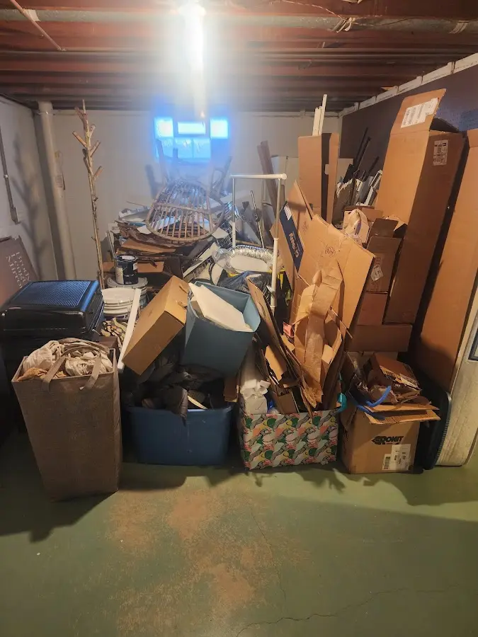 Roll-off dumpster container at job site for 6 Yard Dumpster Rental in Central